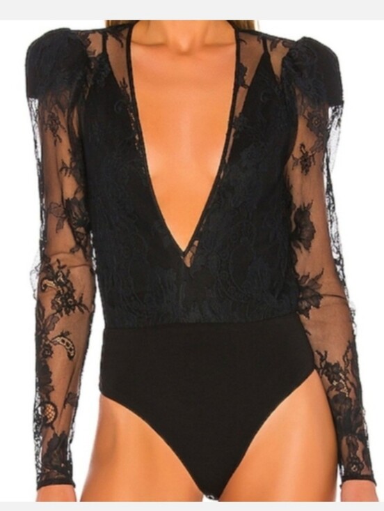 Lovers + Friends Tops - LOVERS + FRIENDS DEXTER Black Lace BODYSUIT Size Small NEW